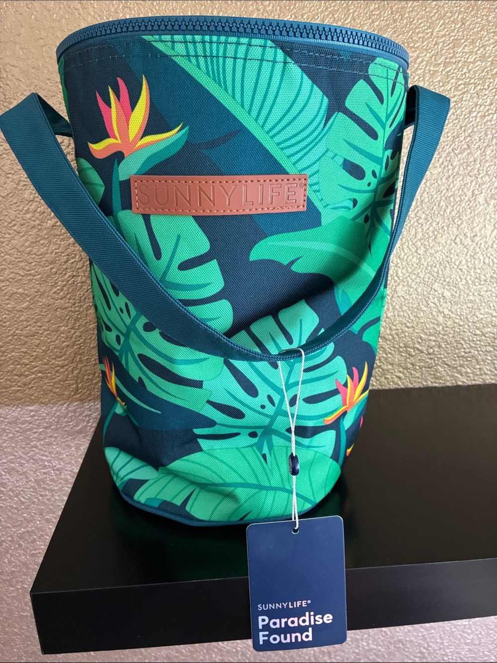 Sunnylife Paradise Found Teal & Green Tropical Leaf Cooler Bag 🌺